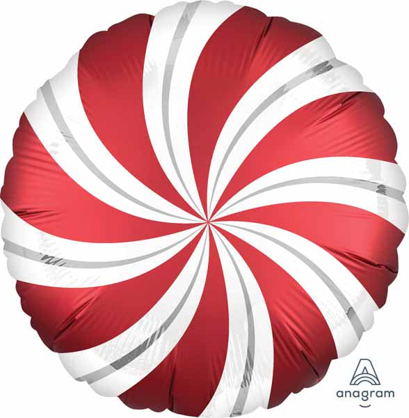 Sangria Candy Swirls 18" Round Foil Balloon