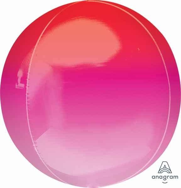 Red & Pink Ombre Orbz Foil Balloon