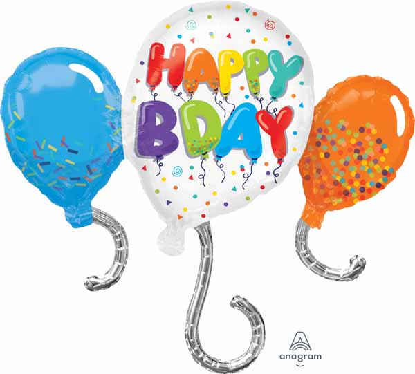 Birthday Celebration 34-Inch Shaped Foil Balloon