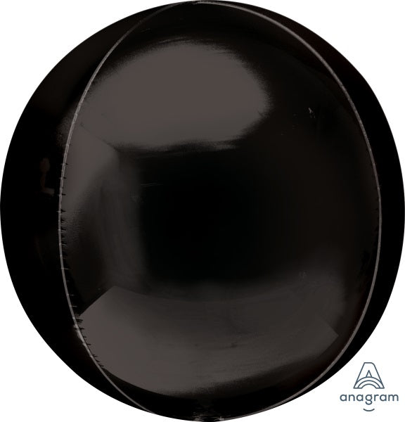 Jumbo Black Orbz Foil Balloon, 21 Inch