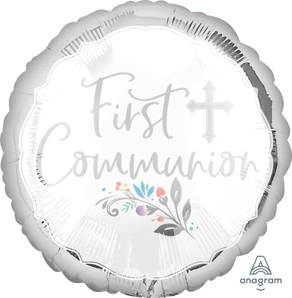 First Communion 18-Inch Round Foil Balloon