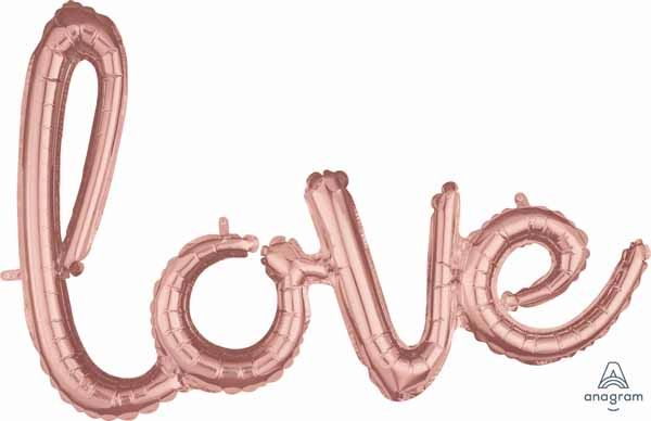 Rose Gold Love Script Balloon
