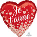 Je T’aime Rose Gold Hearts 18" Heart-Shaped Foil Balloon