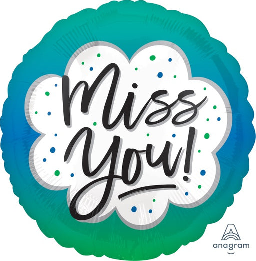 Miss You Ombre 18-Inch Round Foil Balloon