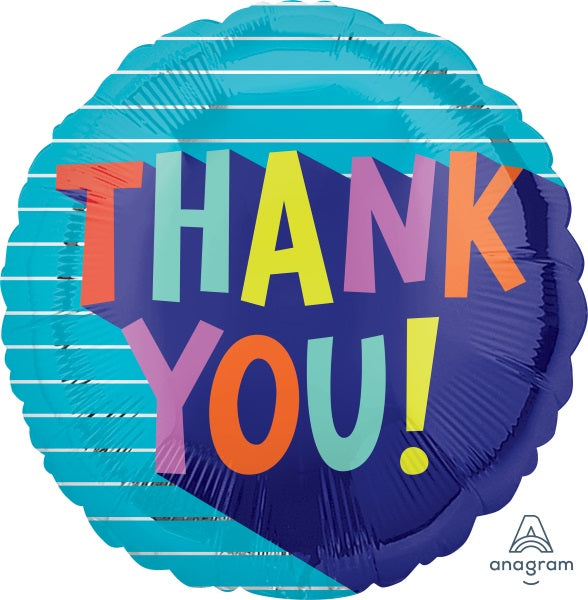 Thank You Fun Type 18-Inch Round Foil Balloon