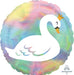 Iridescent Pastel Swan 18 Inch Round Foil Balloon