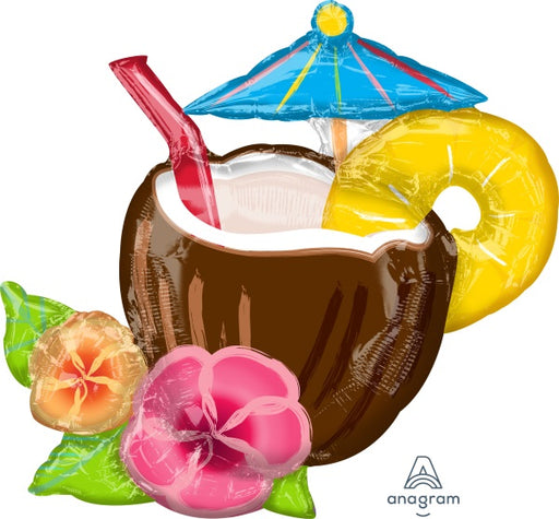 Coconut Piña Colada 30-Inch Shaped Foil Balloon