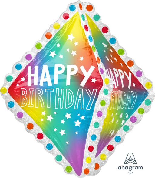 Happy Birthday Ruffle 27-Inch Foil Balloon