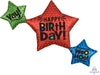 Satin Star Trio Happy Birthday Balloon, 39 Inch