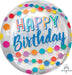 Happy Birthday Rainbow Puffs Orbz XL Foil Balloon