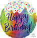Happy Birthday Frosted Confetti 18-Inch Holographic Foil Balloon