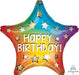 Happy Birthday Rainbow Star Foil Balloon, 19 Inch