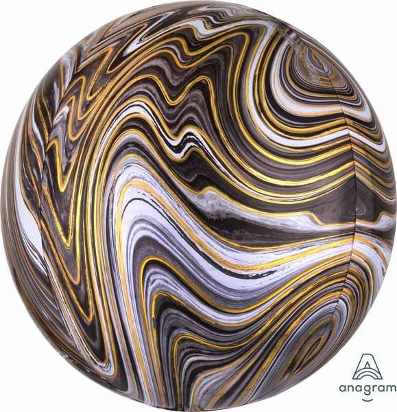 Black Marblez 16-Inch Orbz Foil Balloon