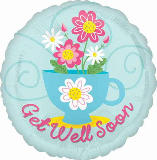 Get Well Tea Cup 18-Inch Foil Balloon