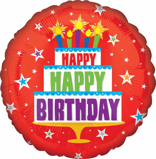 Red Birthday Cake 18-Inch Foil Balloon