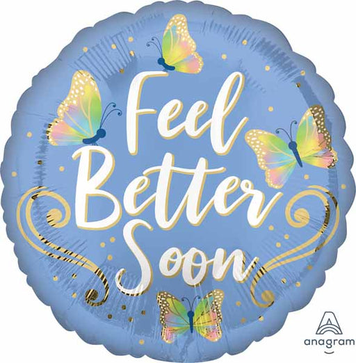 Feel Better Butterflies 18-Inch Round Foil Balloon