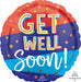 Get Well Bouncy Type 18-Inch Round Foil Balloon
