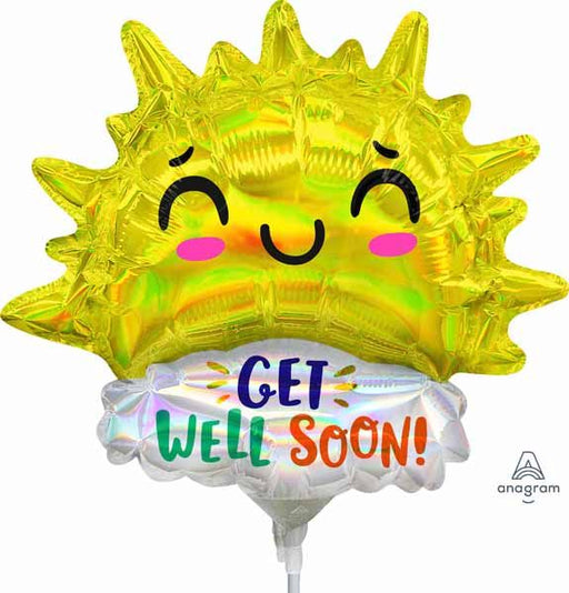 Get Well Happy Sun Mini Foil Balloon