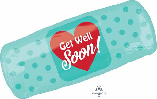 Get Well Bandage Shaped Foil Balloon, 29 Inch