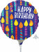 Happy Candles 9-Inch Round Happy Birthday Foil Balloon