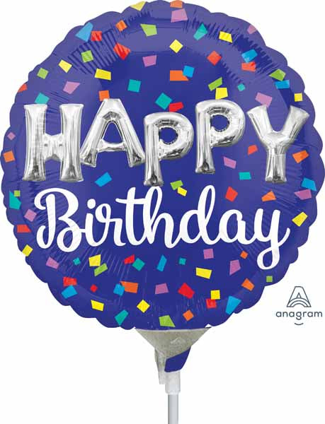 Happy Birthday Balloon Letters 9-Inch Round Foil Balloon