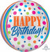Birthday Bright Dots 16" Orbz Foil Balloon