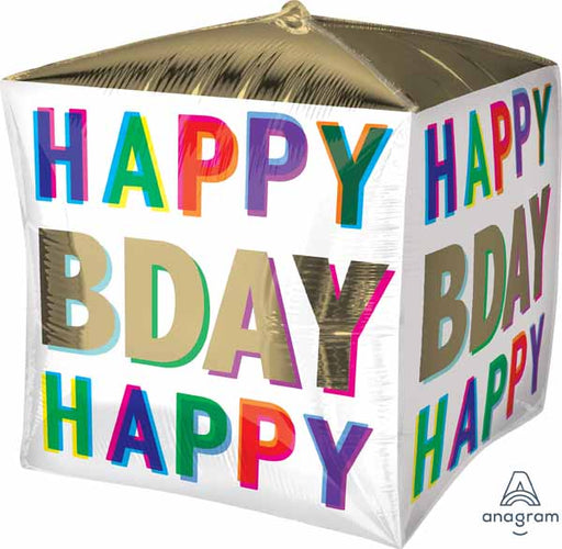Birthday Offset Letters 15" Cubez Foil Balloon