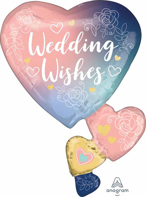 Wedding Wishes Lace 30 Inch Foil Balloon