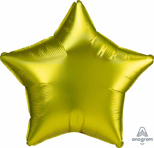 Lemon Yellow Satin Luxe Star Foil Balloon, 19 Inch