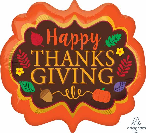 25 Inch Satin Thanksgiving Marquee Foil Balloon