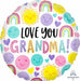 Love You Grandma 18" Round Foil Balloon