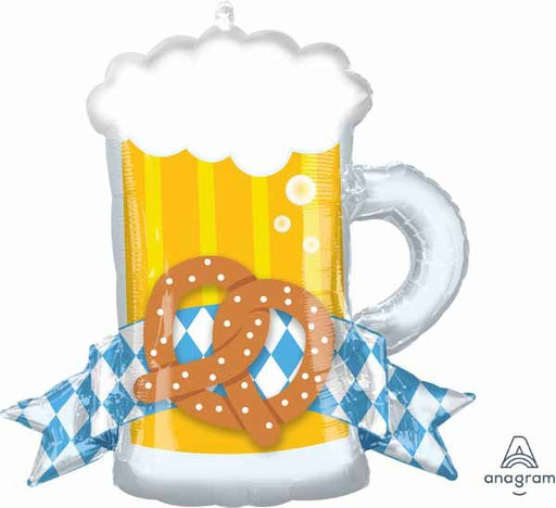 Oktoberfest Beer Mug Shaped Foil Balloon, 26 Inch