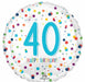 Confetti Happy 40th Birthday Round Foil Balloon, 18 Inch