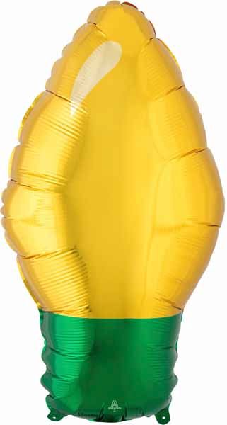 Gold Christmas Light Bulb Foil Balloon, 18 Inch