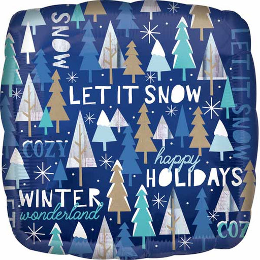 Oh What Fun Holiday 18-Inch Square Foil Balloon
