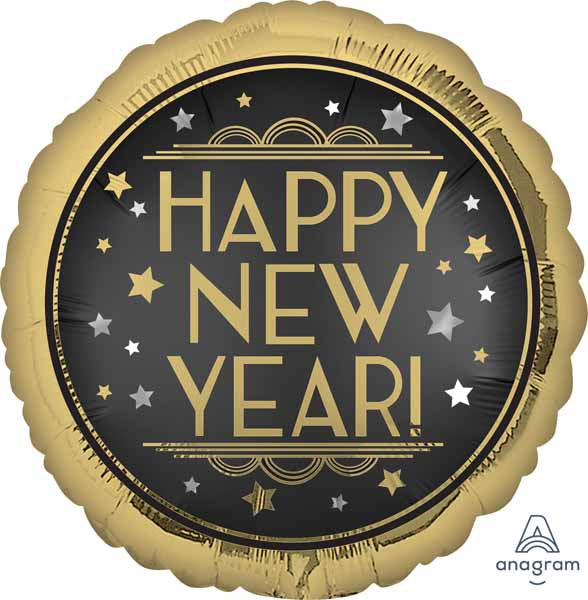 Vintage New Year 18" Round Foil Balloon