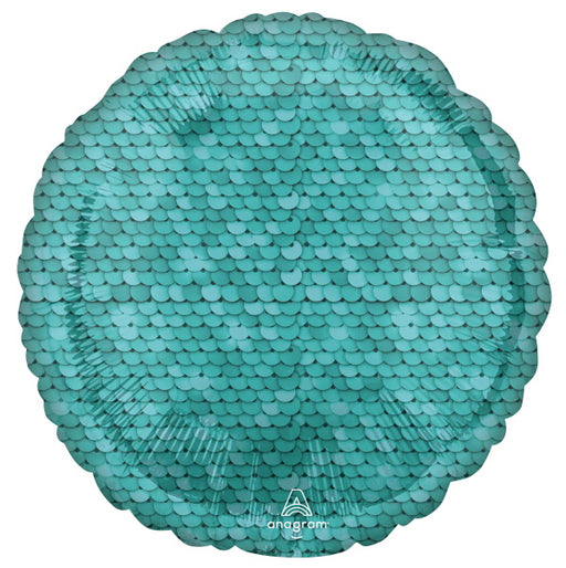 Ocean Blue Sequins 18-Inch Round Foil Balloon