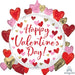Happy Valentine's Day Circled in Hearts 26-Inch Foil Balloon