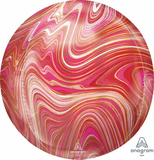 Red & Pink Marblez 16-Inch Orbz Foil Balloon