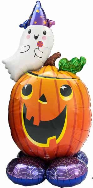 Pumpkin & Ghost 56-Inch AirLoonz Foil Balloon