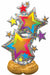 Colorful Star Cluster AirLoonz Foil Balloon, 59 Inch