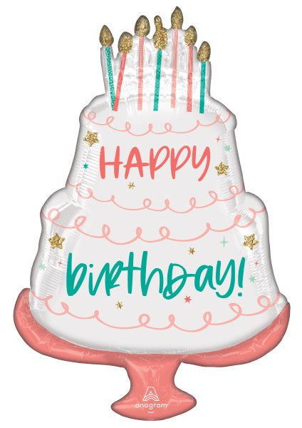 Happy Cake Day 28-Inch Foil Birthday Balloon