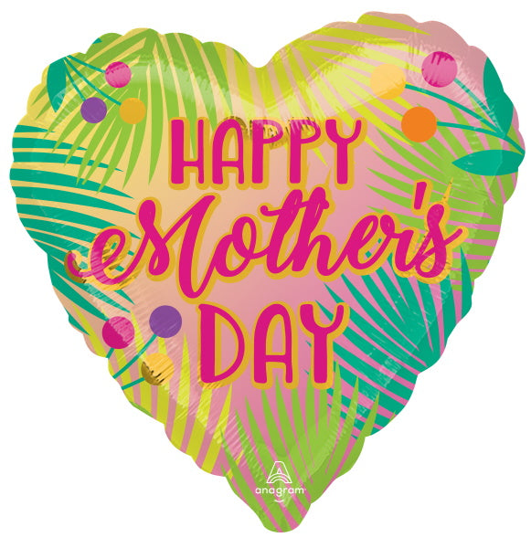 Mother's Day Tropical Jumbo Heart Foil Balloon