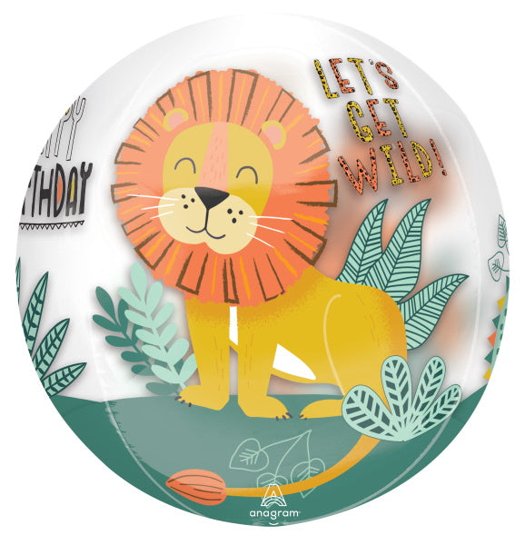 Get Wild Birthday Orbz Foil Balloon, 15 Inch