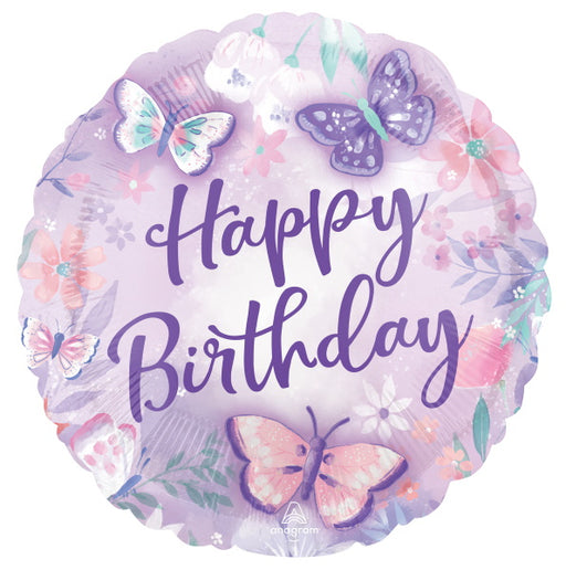 Flutters Birthday 18" Round Foil Balloon