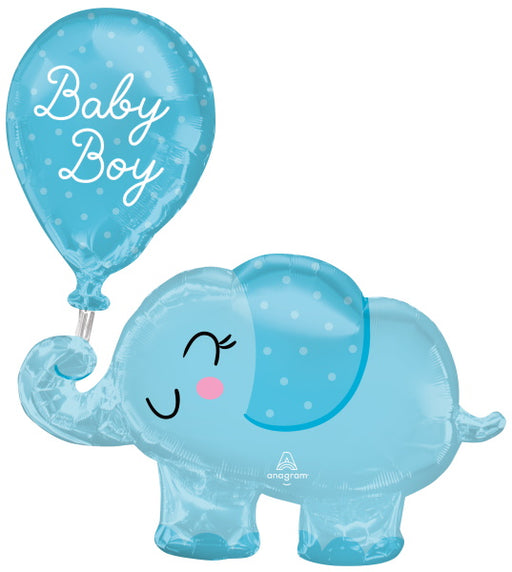 31-Inch Baby Boy Elephant Foil Balloon