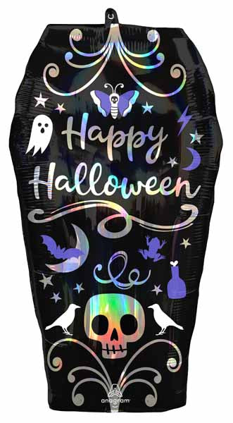 27-Inch Iridescent Coffin Foil Balloon