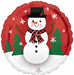 Smiley Snowman 18-Inch Round Foil Balloon