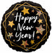 Happy New Year Gold Sparkle 18" Round Foil Balloon