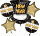 Pop Clink Cheers Happy New Year Foil Balloon Bouquet